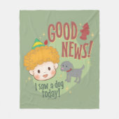 Couverture Polaire Buddy l'Elf Bonne Nouvelle ! J'ai vu un chien aujo (Devant)