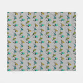 Couverture Polaire Budgie Frenzy Fleece Blanket (Gris) (Devant (Horizontal))