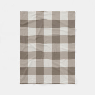 Couverture Polaire Buffalo Check Beige Cream En vichy ivoire