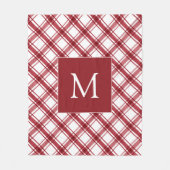 Couverture Polaire Buffalo Check Blanche rouge (Devant)