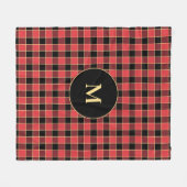 Couverture Polaire Buffalo Check Motif Monogramme Couleurs personnali (Devant (Horizontal))