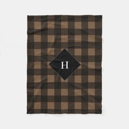 Couverture Polaire Buffalo Check Plaid Couleur personnalisée Monogram (Devant)