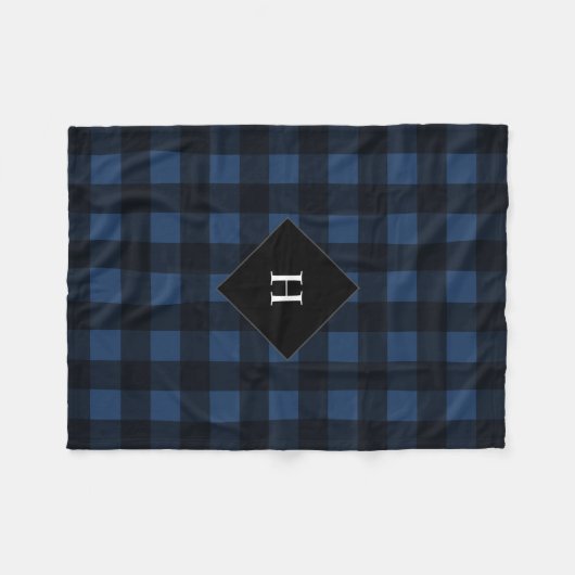 Couverture Polaire Buffalo Check Plaid Couleur personnalisée Monogram (Devant (Horizontal))
