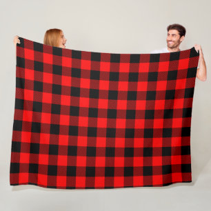 Couverture Polaire Buffalo Check Rouge et Noir Lumberjack Plaid Decor