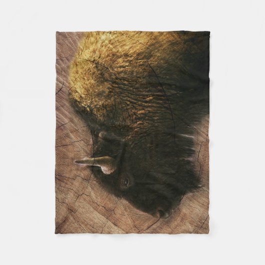 Couverture Polaire Buffalo de bison de bois (Devant)