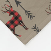 Couverture Polaire Buffalo Plaid Deer sur Tan Motif (Coin)