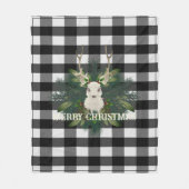 Couverture Polaire Buffalo Plaid Festif Reindeer Noël (Devant)