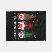 Couverture Polaire Buffalo Plaid Gnome Healthcare Worker Nurse Christ (Devant (Horizontal))