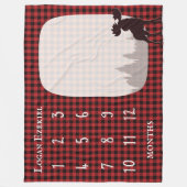 Couverture Polaire Buffalo Plaid Moose Lumberjack Baby Milestone (Devant)