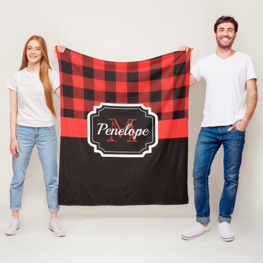 Couverture Polaire Buffalo Plaid Motif (En situation)