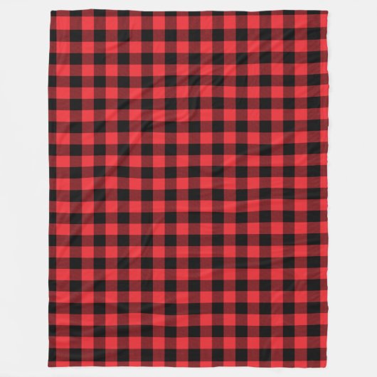 Couverture Polaire Buffalo Plaid Red Black Check (Devant)