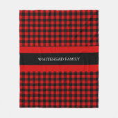 Couverture Polaire Buffalo Plaid Red Black Classic Name (Devant)