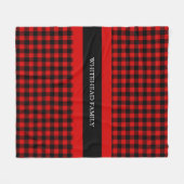 Couverture Polaire Buffalo Plaid Red Black Classic Name (Devant (Horizontal))
