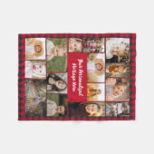 Couverture Polaire Buffalo Red Black Plaid 16 Photo Collage  (Devant (Horizontal))