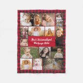 Couverture Polaire Buffalo Red Black Plaid 16 Photo Collage  (Devant)
