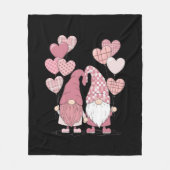 Couverture Polaire Buffalo rose Plaid Heart Gnomes Saint-Valentin (Devant)