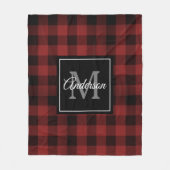 Couverture Polaire Buffalo rouge abattu | Initiale personnelle | Gift (Devant)