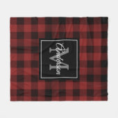 Couverture Polaire Buffalo rouge abattu | Initiale personnelle | Gift (Devant (Horizontal))