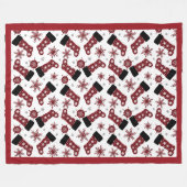 Couverture Polaire Buffalo rustique Plaid Stocker Snowflakes Noël (Devant (Horizontal))