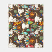 Couverture Polaire Buffalo Skull Native American Emblem (Devant)
