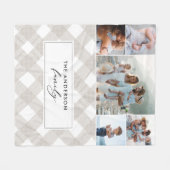 Couverture Polaire Buffalo tartan moderne naturel 5 photo Noël (Devant (Horizontal))