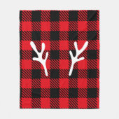 Couverture Polaire Buffle de Noël moderne chèque motif rouge l cerf (Devant)
