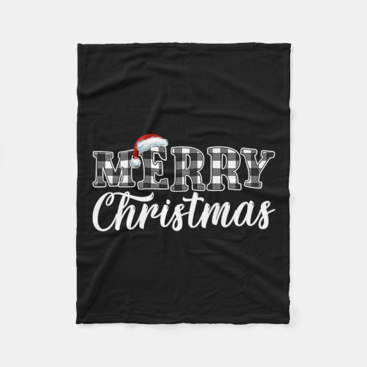 Couverture Polaire Buffle de Noël Plaid Noir et Blanc pour les hommes (Devant)