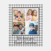 Couverture Polaire Buffle Grandma Grandme Plaid 4 Photo Collage (Devant)