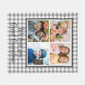 Couverture Polaire Buffle Grandma Grandme Plaid 4 Photo Collage (Devant (Horizontal))