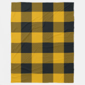 Couverture Polaire Buffle Jaune et Noir À damiers Carré Plaid (Devant)