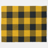 Couverture Polaire Buffle Jaune et Noir À damiers Carré Plaid (Devant (Horizontal))