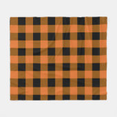 Couverture Polaire Buffle noir et orange plaid automne (Devant (Horizontal))