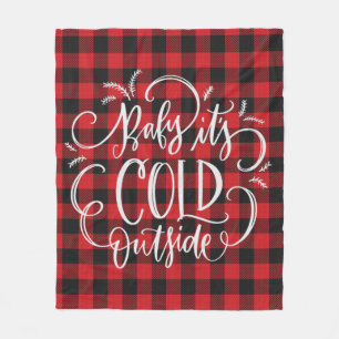 Couverture Polaire Buffle rouge branché noir Plaid Christmas Holiday