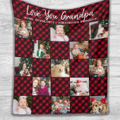 Couverture Polaire Buffle rouge personnalisé plaqué 13 Photo Collage