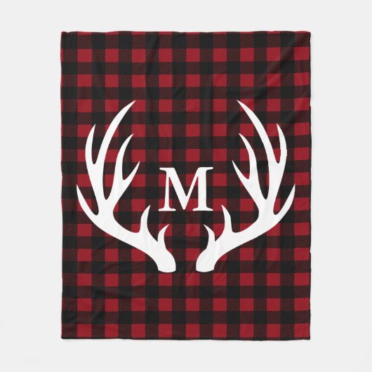 Couverture Polaire Buffle Russe blanc cerf Antlers Plaid personnalisé (Devant)