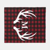 Couverture Polaire Buffle Russe blanc cerf Antlers Plaid personnalisé (Devant (Horizontal))
