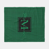 Couverture Polaire Buffle vert et noir Plaid Monogramme Custom (Devant (Horizontal))