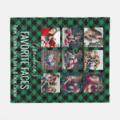 Couverture Polaire Buffle vert et noir Plaid personnalisé 9 photo (Devant (Horizontal))