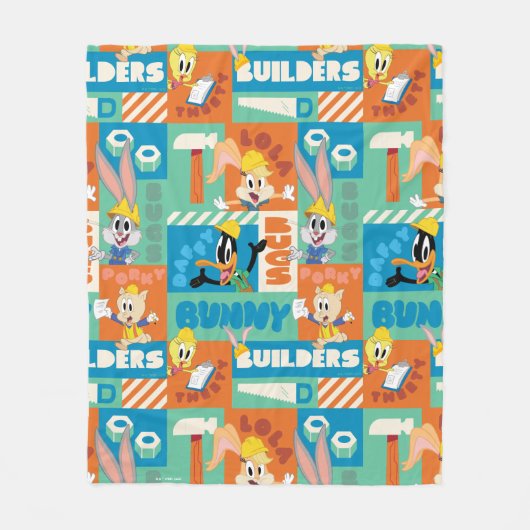Couverture Polaire BUGS BUNNY BUILDERS™| Character Grid Pattern (Devant)