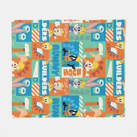 Couverture Polaire BUGS BUNNY BUILDERS™| Character Grid Pattern (Devant (Horizontal))