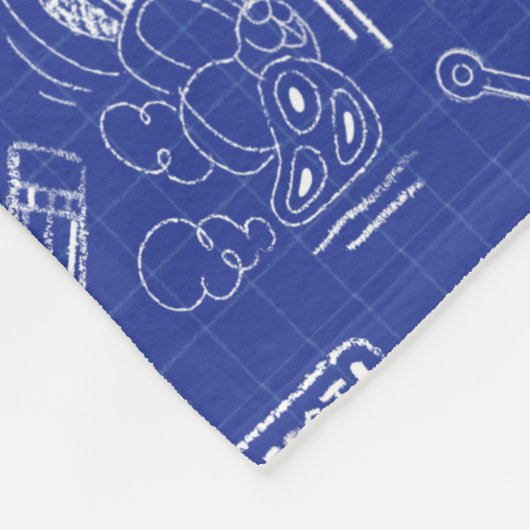 Couverture Polaire BUGS BUNNY BUILDERS™| Sketch Blueprint Pattern (Coin)