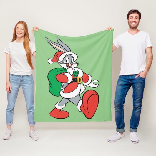 Couverture Polaire BUGS BUNNY™ Père Noël (En situation)