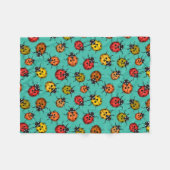 Couverture Polaire Bugs colorés sur turquoise (Devant (Horizontal))