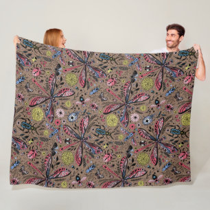 Couverture Polaire Bugs de Doodle sur mocha brown