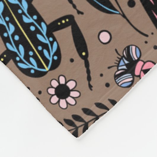 Couverture Polaire Bugs de Doodle sur mocha brown (Coin)