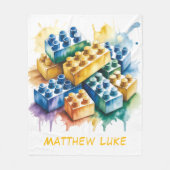 Couverture Polaire Building Block Splash Boy Birthday Party Gift (Devant)