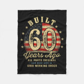 Couverture Polaire Built 60 Years Ago Funny 60th Birthday Usa Flag (Devant)
