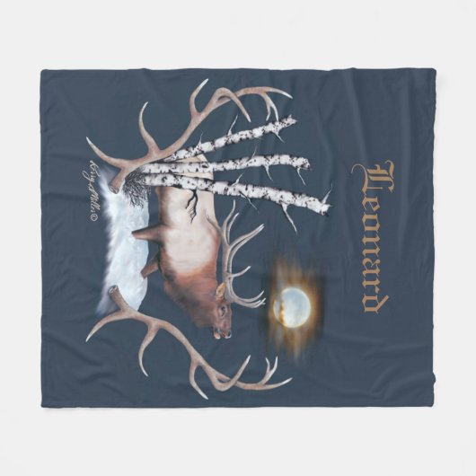 Couverture Polaire Bull Elk (Devant (Horizontal))