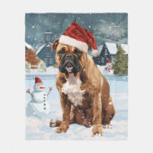 Couverture Polaire Bull Mastiff Chien hiver Merveilles pays Noël Joie (Devant)