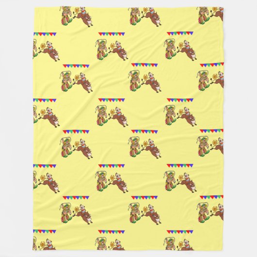 Couverture Polaire Bull Rider et Rodeo Clown (Devant)